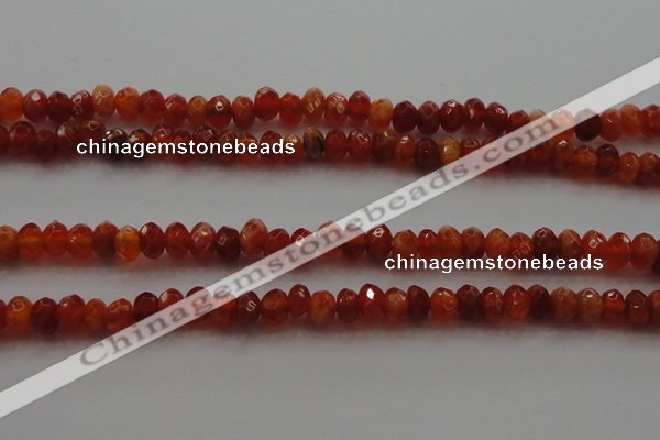 CRB216 15.5 inches 3*4mm faceted rondelle fire agate beads