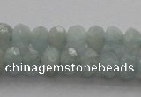 CRB217 15.5 inches 3*4mm faceted rondelle aquamarine beads