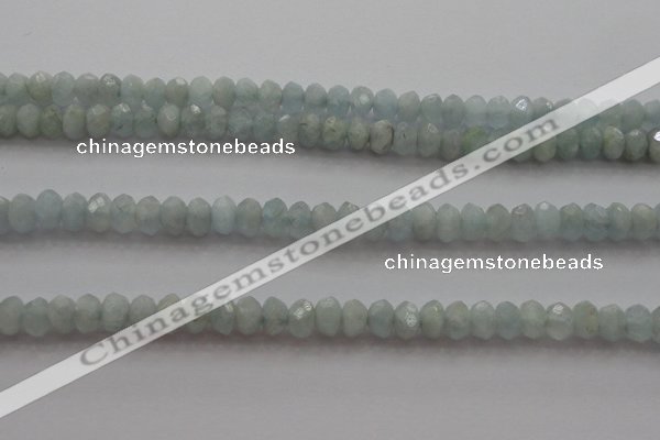 CRB217 15.5 inches 3*4mm faceted rondelle aquamarine beads