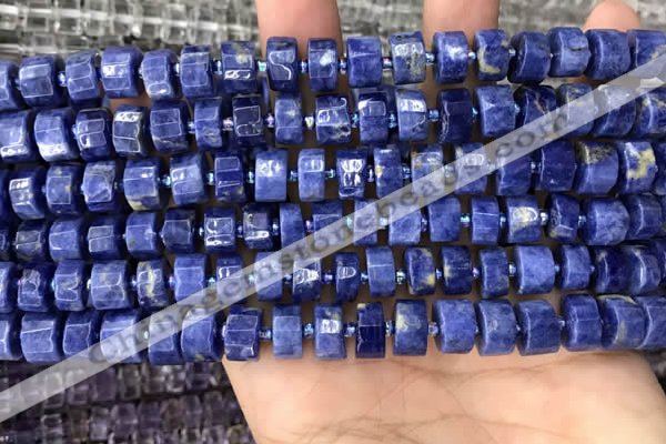 CRB2175 15.5 inches 9mm - 10mm faceted tyre sodalite beads