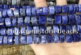 CRB2177 15.5 inches 12mm - 13mm faceted tyre sodalite beads