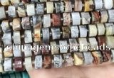 CRB2183 15.5 inches 13mm - 14mm faceted tyre crazy lace agate beads