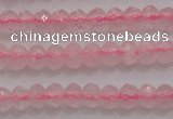 CRB220 15.5 inches 2.5*4mm faceted rondelle rose quartz beads