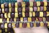 CRB2203 15.5 inches 11mm - 12mm faceted tyre mookaite beads