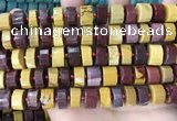 CRB2204 15.5 inches 13mm - 14mm faceted tyre mookaite beads