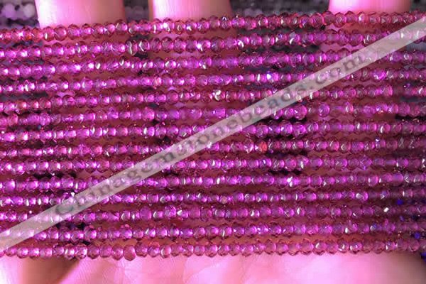 CRB2211 15.5 inches 2*3mm faceted rondelle garnet beads wholesale