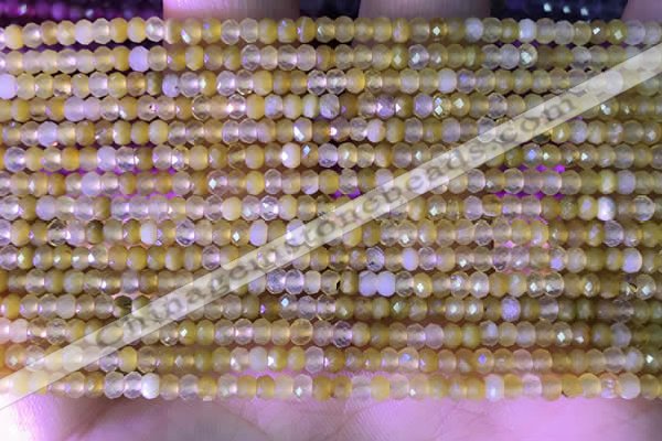 CRB2217 15.5 inches 2*3mm faceted rondelle yellow opal beads