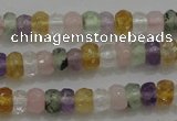 CRB222 15.5 inches 2.5*4mm faceted rondelle mixed quartz beads