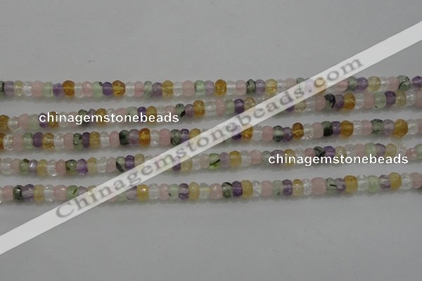 CRB222 15.5 inches 2.5*4mm faceted rondelle mixed quartz beads