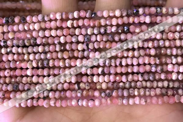 CRB2225 15.5 inches 2*3mm faceted rondelle rhodochrosite beads