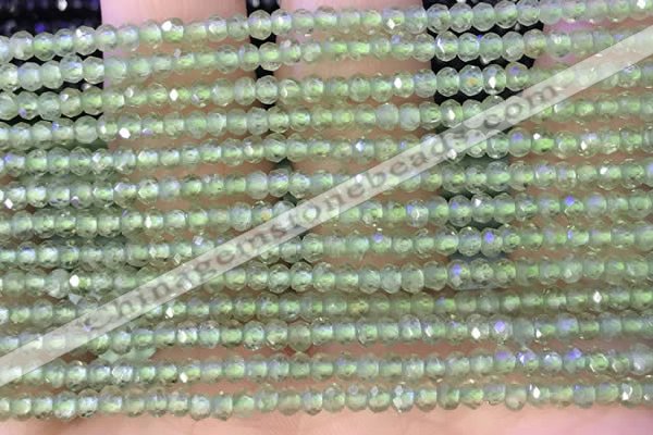 CRB2227 15.5 inches 2*3mm faceted rondelle prehnite beads