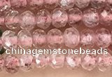 CRB2235 15.5 inches 2*3mm faceted rondelle strawberry quartz beads