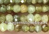 CRB2238 15.5 inches 2*3mm faceted rondelle green garnet beads