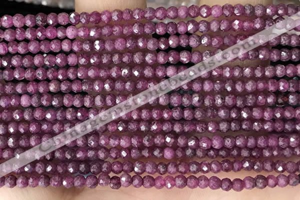 CRB2244 15.5 inches 2*3mm faceted rondelle ruby gemstone beads