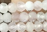 CRB2250 15.5 inches 3*4mm faceted rondelle rose quartz beads