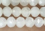 CRB2255 15.5 inches 3*4mm faceted rondelle white moonstone beads