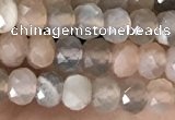 CRB2256 15.5 inches 3*4mm faceted rondelle rainbow moonstone beads