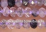 CRB2265 15.5 inches 3*4mm faceted rondelle black rutilated quartz beads