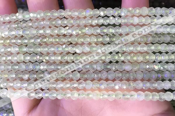 CRB2272 15.5 inches 3*4mm faceted rondelle prehnite beads