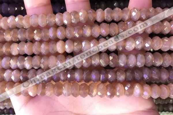 CRB2284 15.5 inches 5*8mm faceted rondelle moonstone beads