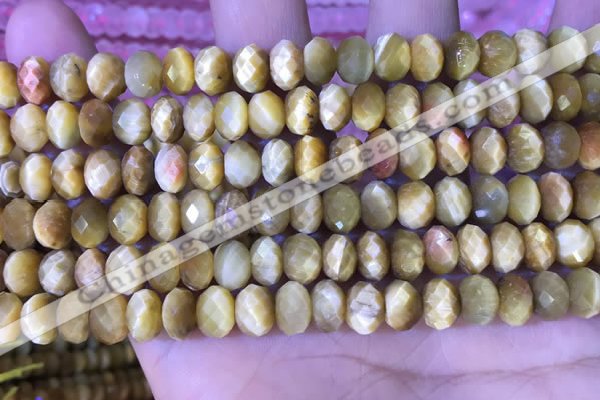 CRB2290 15.5 inches 5*8mm faceted rondelle golden tiger eye beads