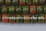 CRB2507 15.5 inches 6*8mm rondelle unakite gemstone beads