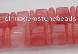 CRB252 15.5 inches 5*14mm - 10*14mm rondelle cherry quartz beads