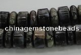 CRB253 15.5 inches 5*14mm - 10*14mm rondelle grey opal gemstone beads