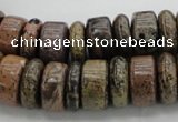 CRB255 15.5 inches 5*16mm - 8*16mm rondelle yellow artistic jasper beads