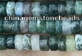 CRB2559 15.5 inches 2*4mm heishi moss agate beads wholesale