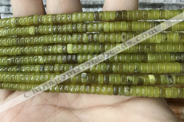 CRB2564 15.5 inches 2*4mm heishi olive jade beads wholesale