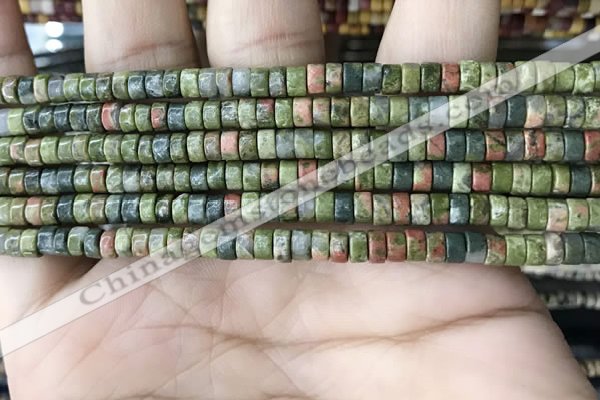 CRB2565 15.5 inches 2*4mm heishi unakite beads wholesale