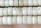 CRB2566 15.5 inches 2*4mm heishi white fossil jasper beads wholesale