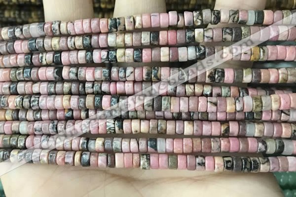 CRB2572 15.5 inches 2*4mm heishi rhodonite beads wholesale