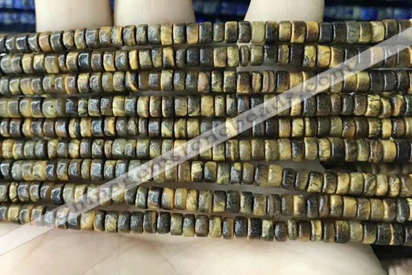 CRB2573 15.5 inches 2*4mm heishi yellow tiger eye beads wholesale