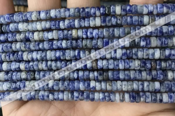 CRB2576 15.5 inches 2*4mm heishi blue spot stone beads wholesale