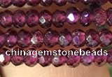 CRB2600 15.5 inches 2*3mm faceted rondelle red garnet beads