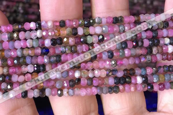 CRB2609 15.5 inches 2*3mm faceted rondelle tourmaline beads