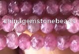 CRB2611 15.5 inches 3*4mm faceted rondelle ruby gemstone beads