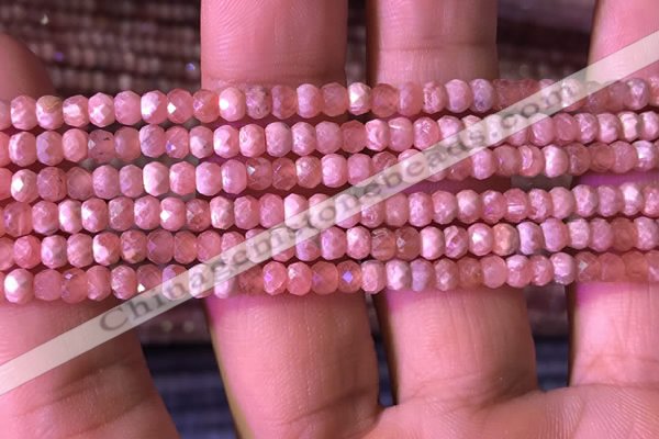 CRB2619 15.5 inches 2*3.5mm faceted rondelle rhodochrosite beads