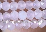 CRB2622 15.5 inches 2*3mm faceted rondelle rose quartz beads