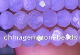 CRB2627 15.5 inches 3*4mm faceted rondelle blue chalcedony beads