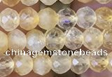 CRB2632 15.5 inches 3*4mm faceted rondelle citrine gemstone beads