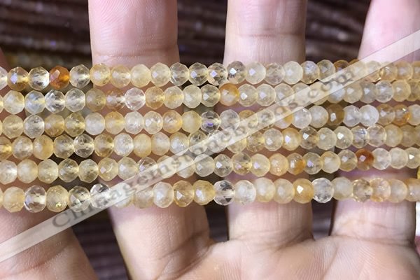 CRB2632 15.5 inches 3*4mm faceted rondelle citrine gemstone beads