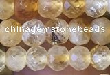 CRB2633 15.5 inches 4*5mm faceted rondelle citrine gemstone beads