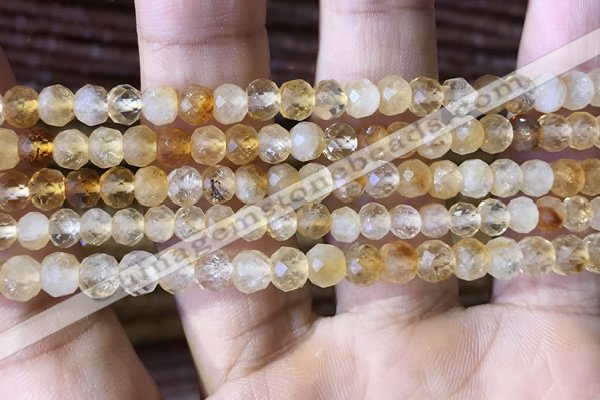 CRB2633 15.5 inches 4*5mm faceted rondelle citrine gemstone beads