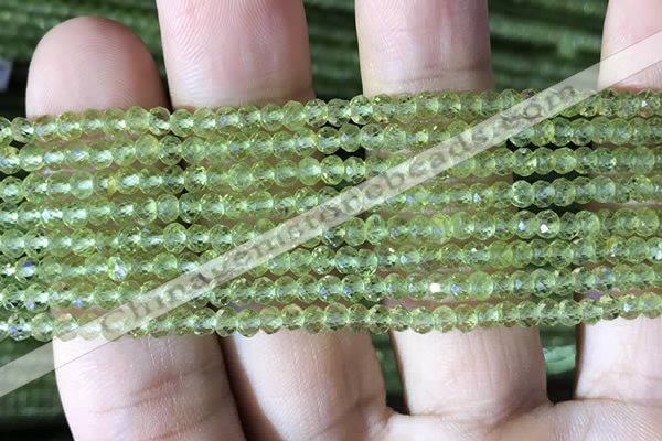 CRB2637 15.5 inches 2*3mm faceted rondelle peridot gemstone beads