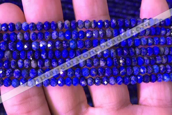 CRB2647 15.5 inches 3*4mm faceted rondelle lapis lazuli beads