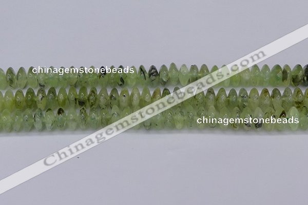 CRB265 15.5 inches 5*12mm rondelle green rutilated quartz beads