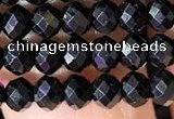 CRB2651 15.5 inches 3*4mm faceted rondelle black spinel beads